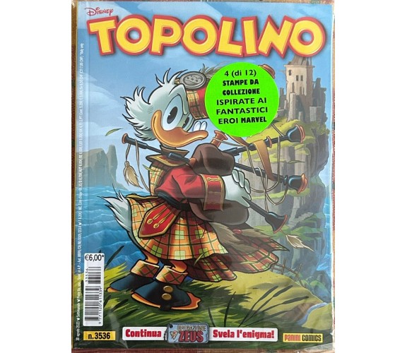 Topolino 3536 Con Litografie Marvel 9, 10, 11 e 12 di Walt Disney, 2023, Pan