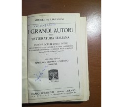 i grandi autori della letteratura italiana - G. Lipparini - Signorelli -1930 - M